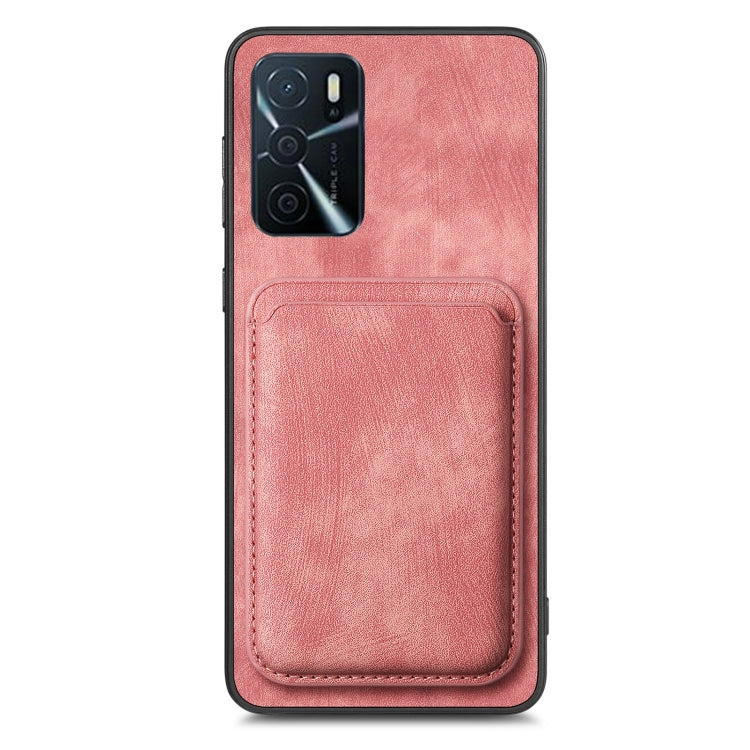 For OPPO Reno8 Pro 5G Retro Leather Card Bag Magnetic Phone Case(Pink) - OPPO Cases by buy2fix | Online Shopping UK | buy2fix