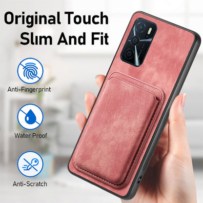 For OPPO Reno8 Pro 5G Retro Leather Card Bag Magnetic Phone Case(Pink) - OPPO Cases by buy2fix | Online Shopping UK | buy2fix