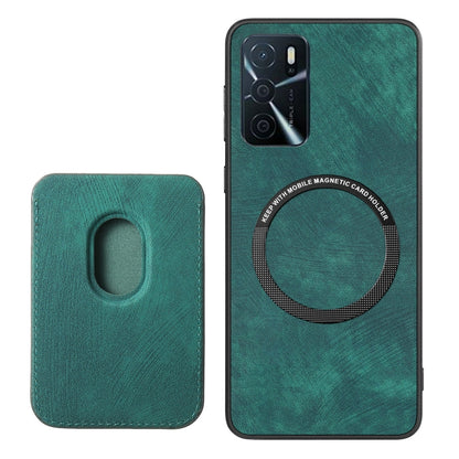 For OPPO Reno8 5G Retro Leather Card Bag Magnetic Phone Case(Green) - OPPO Cases by buy2fix | Online Shopping UK | buy2fix