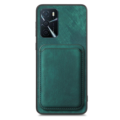 For OPPO Reno6 5G Retro Leather Card Bag Magnetic Phone Case(Green) - OPPO Cases by buy2fix | Online Shopping UK | buy2fix