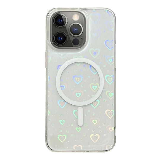 For iPhone 12 Pro Laser Love MagSafe TPU Phone Case(Transparent) - iPhone 12 / 12 Pro Cases by buy2fix | Online Shopping UK | buy2fix