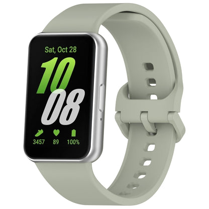 For Samsung Galaxy Fit 3 Solid Color Colorful Buckle Silicone Watch Band(Gray Green) - Watch Bands by buy2fix | Online Shopping UK | buy2fix