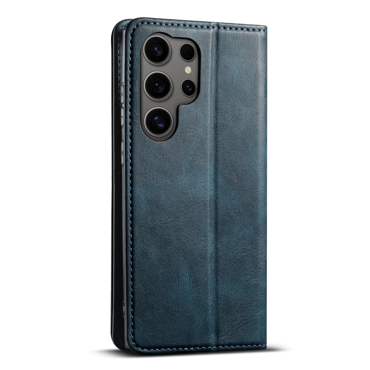 For Samsung Galaxy S24 Ultra 5G Suteni J02 Oil Wax Wallet Leather Phone Case(Blue) - Galaxy S24 Ultra 5G Cases by Suteni | Online Shopping UK | buy2fix