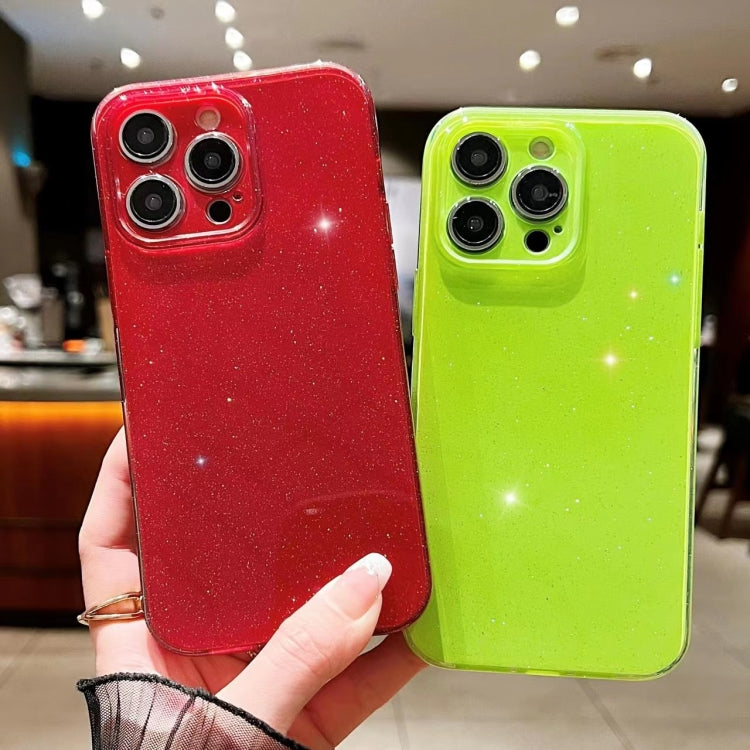 For iPhone 16 Plus Jelly Glitter Solid Color TPU Phone Case(Fluorescent Green) - iPhone 16 Plus Cases by buy2fix | Online Shopping UK | buy2fix