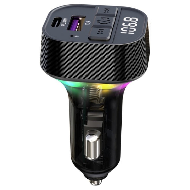 C51  Type-C + USB Car Charger Colorful Light Car Bluetooth Adapter FM Transmitter MP3 Player - Car Charger by buy2fix | Online Shopping UK | buy2fix