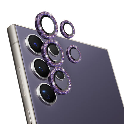 For Samsung Galaxy S24 Ultra 5G NORTHJO Camera Lens Bling Glitter Metal Ring Tempered Glass Film(Purple) - Galaxy S24 Ultra 5G Tempered Glass by NORTHJO | Online Shopping UK | buy2fix