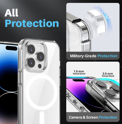 For iPhone 14 Pro NORTHJO 3 in 1 Magsafe Clear Phone Case with Screen Film + Rear Lens Film - iPhone 14 Pro Tempered Glass by NORTHJO | Online Shopping UK | buy2fix