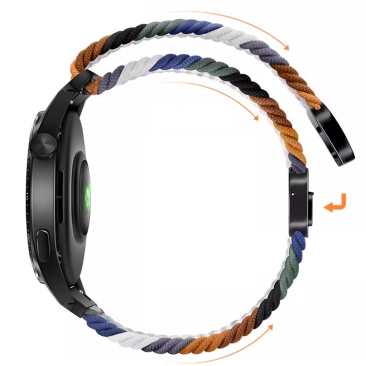 For Samsung Galaxy Fit3 Magnetic Buckle Nylon Braid Watch Band(Colorful Orange) - Watch Bands by buy2fix | Online Shopping UK | buy2fix