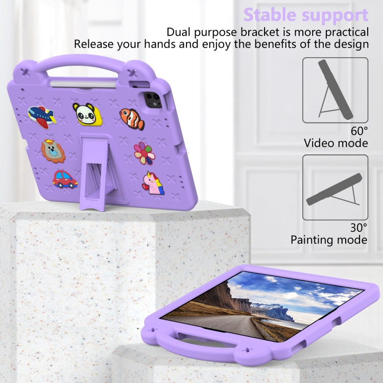 For iPad Air 13 2024 Handle Kickstand Children EVA Shockproof Tablet Case(Light Purple) - iPad Air 13 2024 Cases by buy2fix | Online Shopping UK | buy2fix