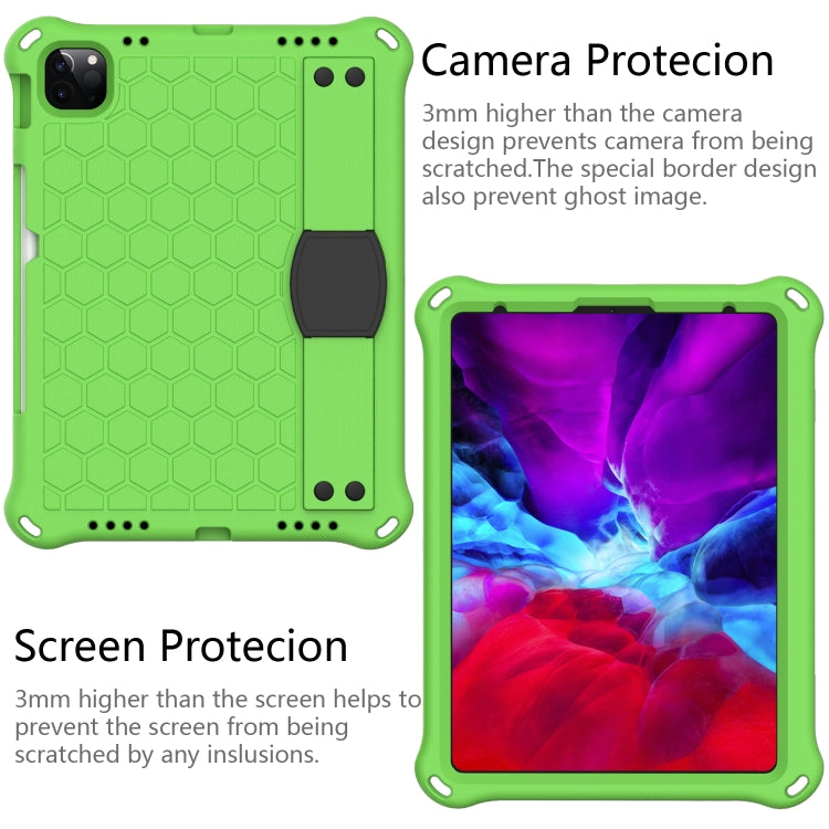 For iPad Pro 11 2024 Honeycomb EVA Hybrid PC Tablet Case with Strap(Green+Black) - iPad Pro 11 2024 Cases by buy2fix | Online Shopping UK | buy2fix