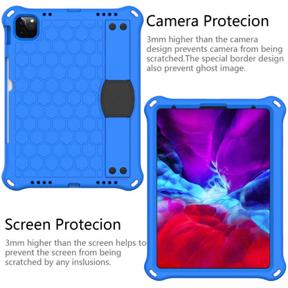 For iPad Pro 11 2024 Honeycomb EVA Hybrid PC Tablet Case with Strap(Blue+Black) - iPad Pro 11 2024 Cases by buy2fix | Online Shopping UK | buy2fix