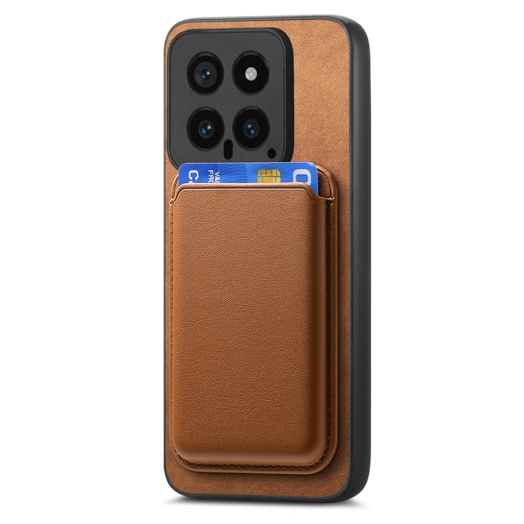 For Xiaomi Redmi Note 13 Pro+ Retro Magsafe Card Bag PU Back Cover Phone Case(Brown) - Note 13 Pro+ Cases by buy2fix | Online Shopping UK | buy2fix