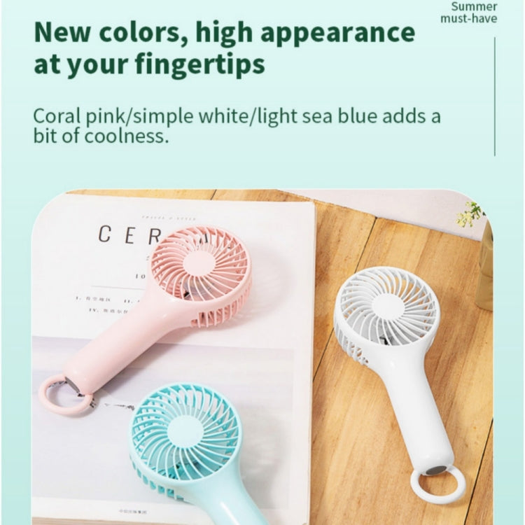 S13 Portable Summer Cooling Fan Hanging Buckle Mini 3 Wind Speed Handheld Fan(Baby Blue) - Electric Fans by buy2fix | Online Shopping UK | buy2fix