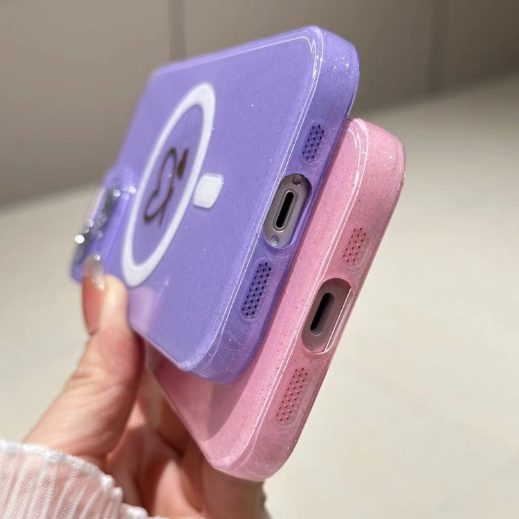 For iPhone 14 Plus Love MagSafe GlitterJelly TPU Phone Case(Dark Purple) - iPhone 14 Plus Cases by buy2fix | Online Shopping UK | buy2fix