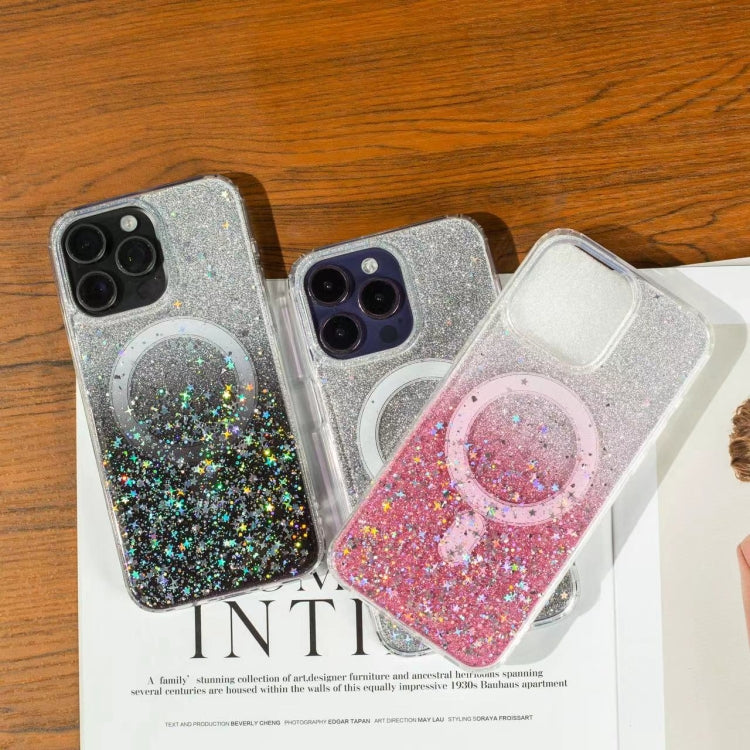 For iPhone  12 Pro Gradient Glitter Starry MagSafe Phone Case(Gradient Purple) - iPhone 12 / 12 Pro Cases by buy2fix | Online Shopping UK | buy2fix