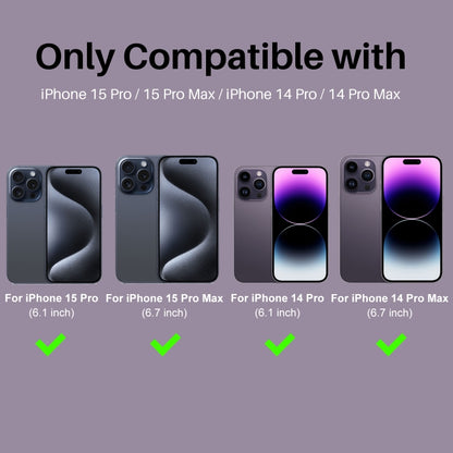 For iPhone 15 Pro / 15 Pro Max NORTHJO 2 Set 6pcs Camera Lens Protector Glitter Metal Ring Film(Purple) - iPhone 15 Pro Max Tempered Glass by NORTHJO | Online Shopping UK | buy2fix