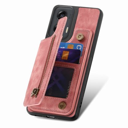 For Motorola G Stylus 5G 2024 Retro Leather Zipper Wallet Back Phone Case(Pink) - Motorola Cases by buy2fix | Online Shopping UK | buy2fix