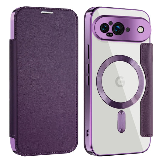 For Google Pixel 9 Shield MagSafe RFID Anti-theft Leather Phone Case(Purple) - Google Cases by buy2fix | Online Shopping UK | buy2fix