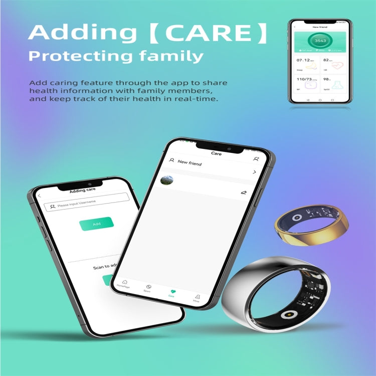 R09M SIZE 20 Smart Ring, Support Health Monitoring / Care For Families(Gold) - Smart Rings / Smart Telephones by buy2fix | Online Shopping UK | buy2fix