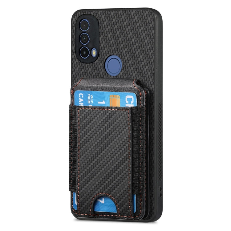 For Motorola Moto G Play 2024  5G Carbon Fiber Vertical Flip Wallet Stand Phone Case(Black) - Motorola Cases by buy2fix | Online Shopping UK | buy2fix