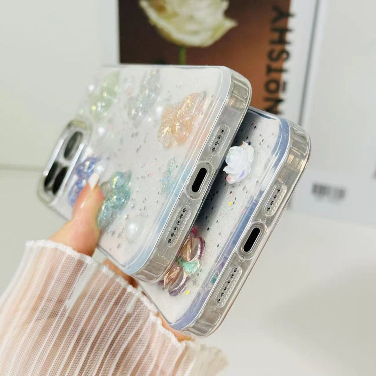 For iPhone 16 Pro 3D Colorful Crystal Butterfly TPU Phone Case(Butterful Flowers) - iPhone 16 Pro Cases by buy2fix | Online Shopping UK | buy2fix