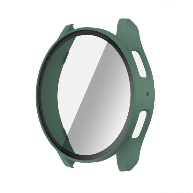 For Samsun Galaxy Watch 7 40mm PC + Tempered Film Integrated Watch Protective Case(Green) - Watch Cases by buy2fix | Online Shopping UK | buy2fix