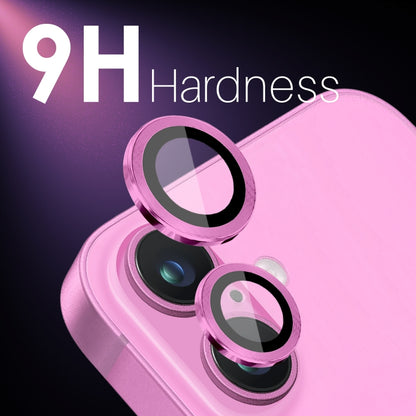 For iPhone 16 / 16 Plus NORTHJO 2 Sets 4pcs Camera Lens Protector Cover Metal Ring Film(Rose) - iPhone 16 Plus Tempered Glass by NORTHJO | Online Shopping UK | buy2fix