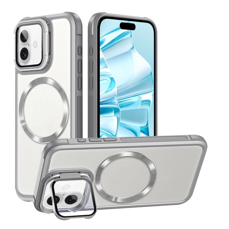 For iPhone 16 Plus CD-grain Magsafe Acrylic Hybrid TPU Phone Case(White) - iPhone 16 Plus Cases by buy2fix | Online Shopping UK | buy2fix