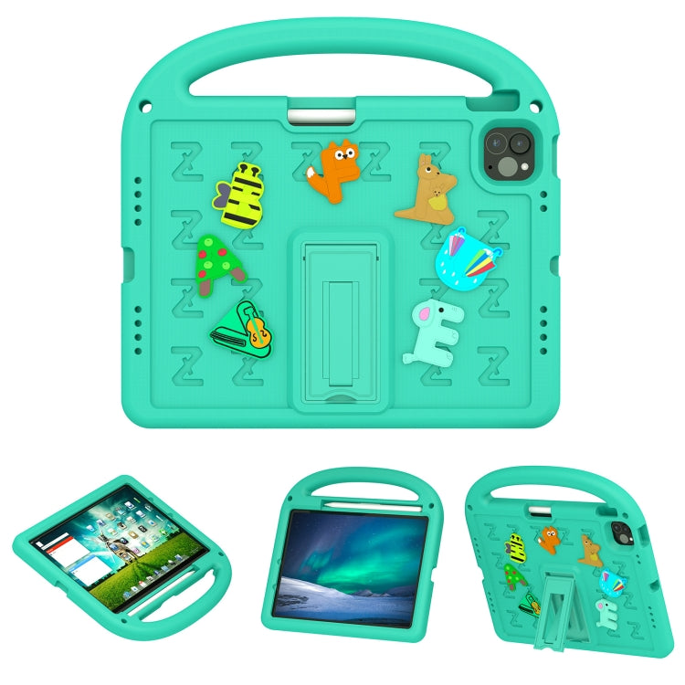 For iPad Pro 11 2024 Cartoon Sparrow EVA Shockproof Tablet Case(Glacier Green) - iPad Pro 11 2024 Cases by buy2fix | Online Shopping UK | buy2fix