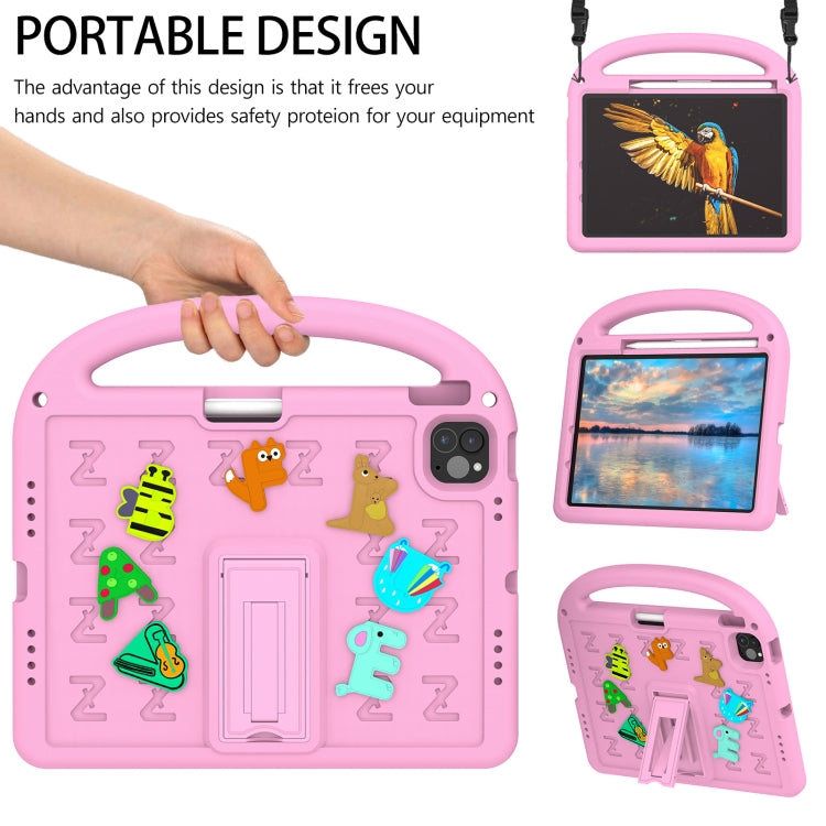 For iPad Pro 11 2024 Cartoon Sparrow EVA Shockproof Tablet Case(Pink) - iPad Pro 11 2024 Cases by buy2fix | Online Shopping UK | buy2fix