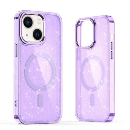 For iPhone 14 Plus Glitter MagSafe Shockproof Phone Case(Purple) - iPhone 14 Plus Cases by buy2fix | Online Shopping UK | buy2fix