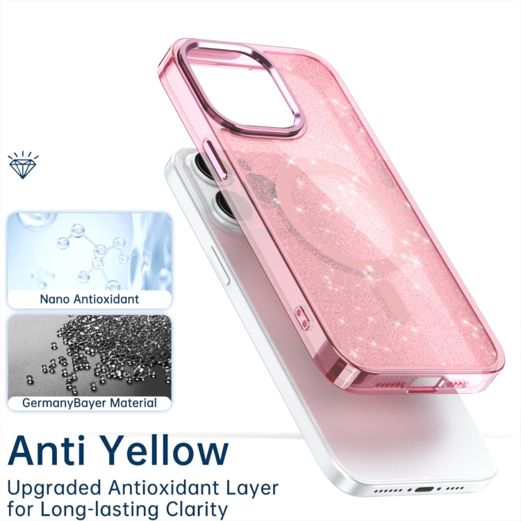 For iPhone 15 Pro Glitter MagSafe Shockproof Phone Case(Pink) - iPhone 15 Pro Cases by buy2fix | Online Shopping UK | buy2fix