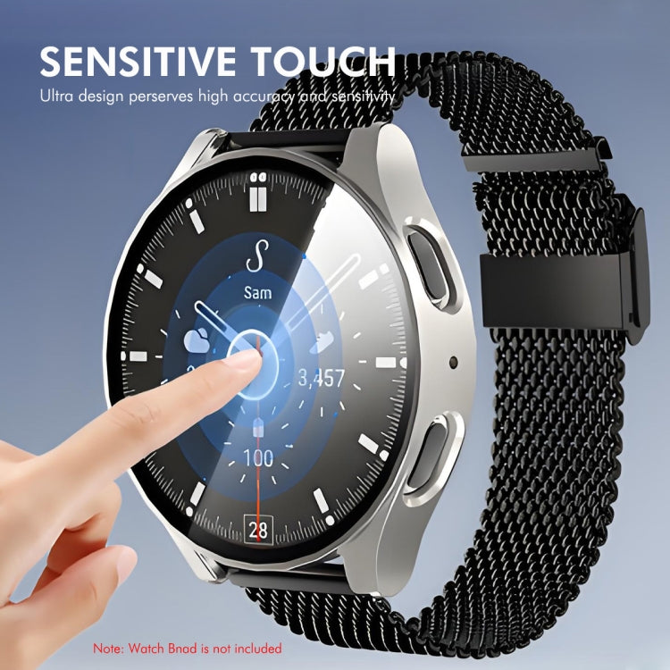 For Samsung Galaxy Watch7 44mm ENKAY Hat-Prince Full Coverage PC + Tempered Glass Film Integrated Watch Case(Dark Blue) - Watch Cases by ENKAY | Online Shopping UK | buy2fix