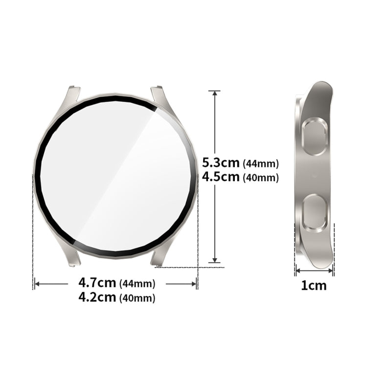 For Samsung Galaxy Watch7 44mm ENKAY Hat-Prince Full Coverage PC + Tempered Glass Film Integrated Watch Case(Transparent) - Watch Cases by ENKAY | Online Shopping UK | buy2fix