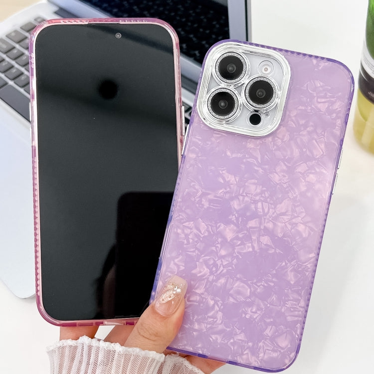 For iPhone 16 Pro Plating Glitter Texture TPU Phone Case with Lens Film(Purple Water Ripples) - iPhone 16 Pro Cases by buy2fix | Online Shopping UK | buy2fix