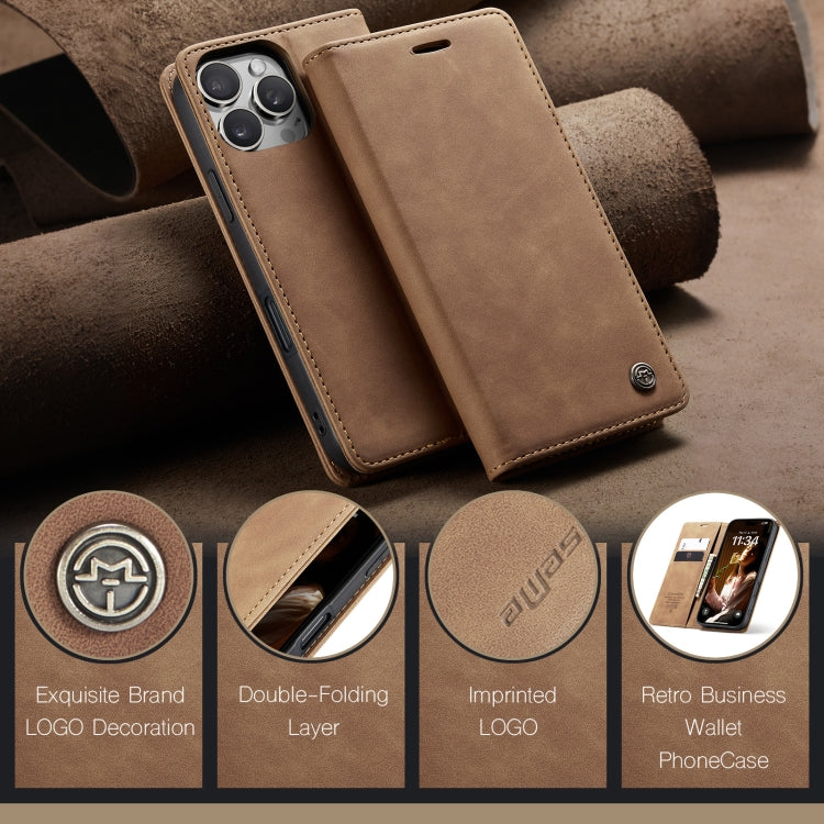 For iPhone 16 Pro Max CaseMe 013 Multifunctional Horizontal Flip Leather Phone Case(Brown) - iPhone 16 Pro Max Cases by CaseMe | Online Shopping UK | buy2fix