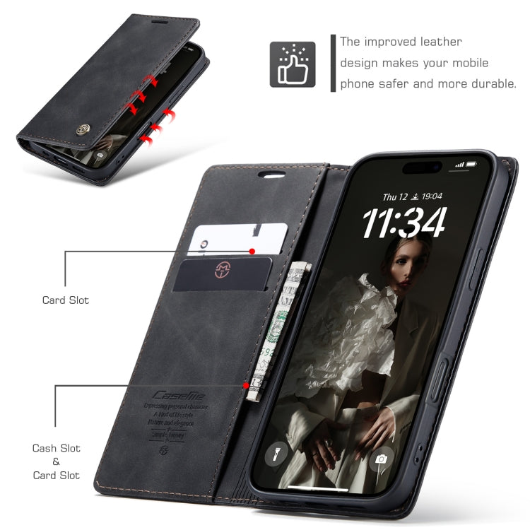 For iPhone 16 CaseMe 013 Multifunctional Horizontal Flip Leather Phone Case(Black) - iPhone 16 Cases by CaseMe | Online Shopping UK | buy2fix