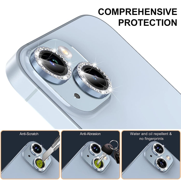 For iPhone 16 / 16 Plus ENKAY AR Anti-reflection Individual Diamond Ring Camera Lens Glass Full Film(Black) - iPhone 16 Plus Tempered Glass by ENKAY | Online Shopping UK | buy2fix