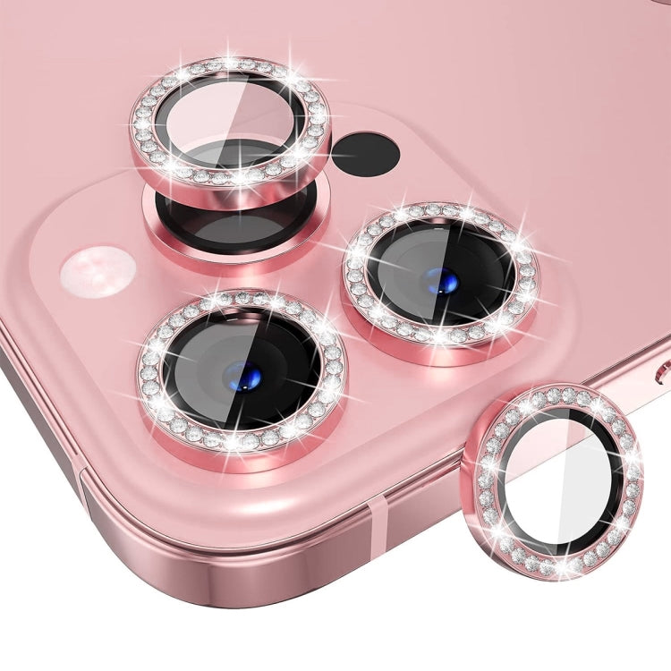 For iPhone 16 Pro / 16 Pro Max ENKAY AR Anti-reflection Individual Diamond Ring Camera Lens Glass Full Film(Pink) - iPhone 16 Pro Max Tempered Glass by ENKAY | Online Shopping UK | buy2fix