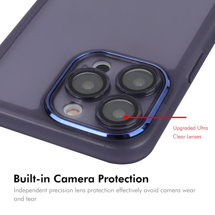 For iPhone 15 Pro Max ENKAY Hat-Prince Translucent Matte TPU Phone Case with Lens Film(Blue) - iPhone 15 Pro Max Cases by ENKAY | Online Shopping UK | buy2fix