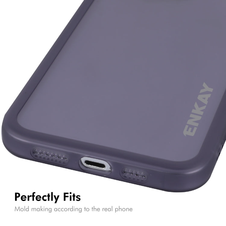 For iPhone 15 Pro Max ENKAY Hat-Prince Translucent Matte TPU Phone Case with Lens Film(Blue) - iPhone 15 Pro Max Cases by ENKAY | Online Shopping UK | buy2fix