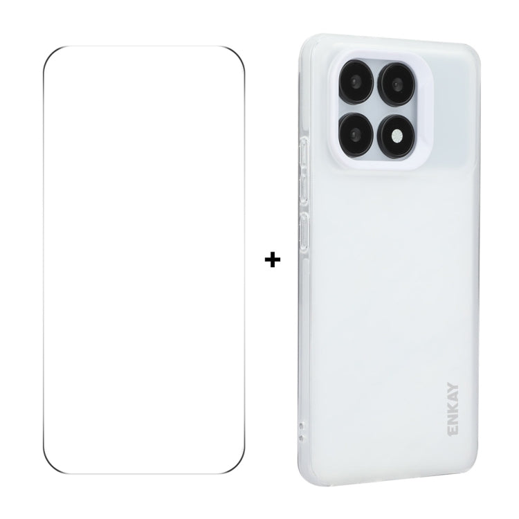 For Redmi K70 / K70 Pro ENKAY Hat-Prince Translucent Matte TPU Soft Phone Case + 9H Big Arc Edge Film(White) - K70 Pro Cases by ENKAY | Online Shopping UK | buy2fix