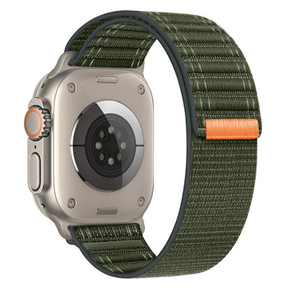 For Apple Watch Ultra 2 49mm Sea Wave Nylon Hook and Loop Fastener Watch Band(Army Green) - Watch Bands by buy2fix | Online Shopping UK | buy2fix