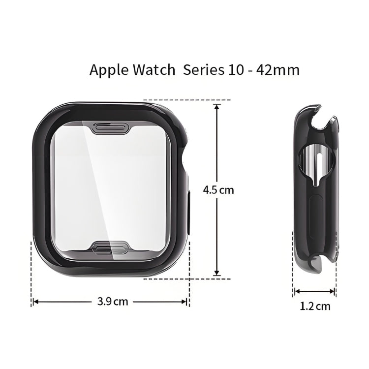 For Apple Watch Series 10 46mm ENKAY Hat-Prince Electroplated Soft TPU Case with Screen Film(Dark Blue) - Watch Cases by ENKAY | Online Shopping UK | buy2fix