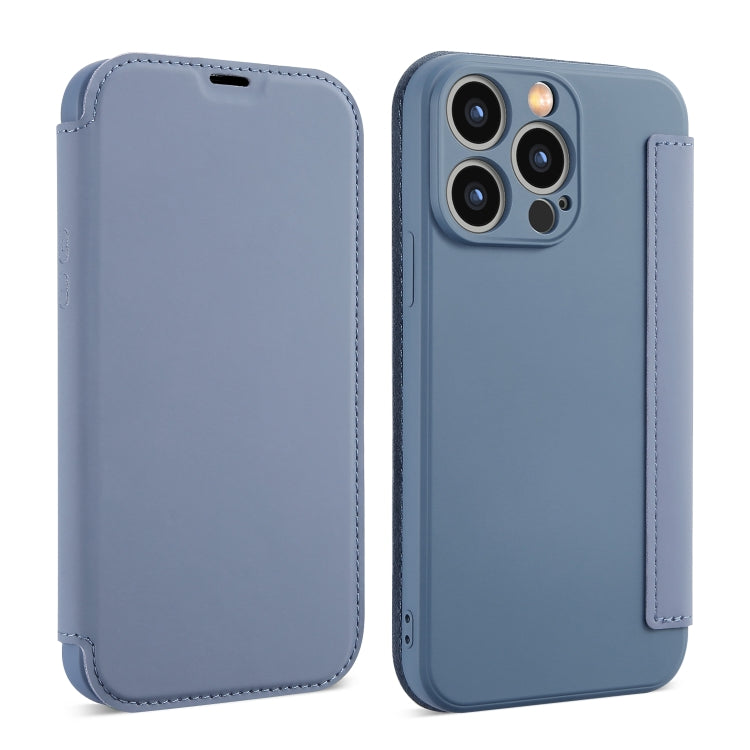 For iPhone 16 Imitate Liquid Skin Feel Leather Phone Case with Card Slots(Lavender Grey) - iPhone 16 Cases by buy2fix | Online Shopping UK | buy2fix