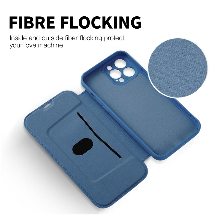 For iPhone 16 Pro Max Imitate Liquid Skin Feel Leather Phone Case with Card Slots(Blue) - iPhone 16 Pro Max Cases by buy2fix | Online Shopping UK | buy2fix