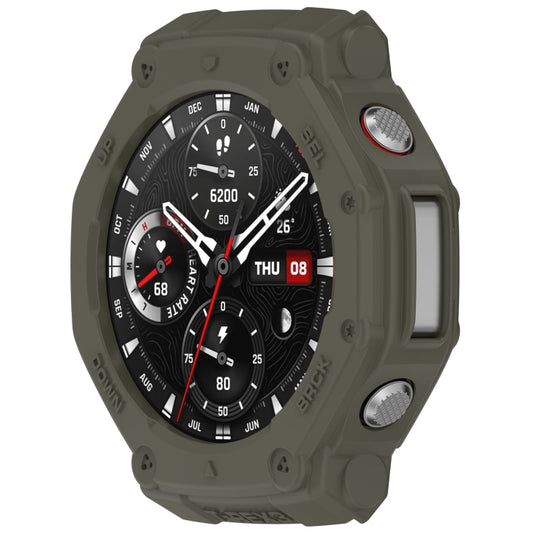 For Amazfit T-Rex3 Armor Hollow TPU Half Coverage Watch Case(Juugle Green) - Watch Cases by buy2fix | Online Shopping UK | buy2fix