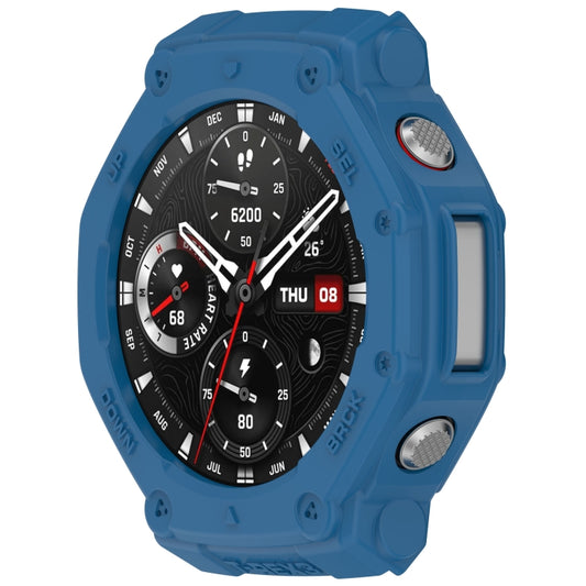 For Amazfit T-Rex3 Armor Hollow TPU Half Coverage Watch Case(Dark Blue) - Watch Cases by buy2fix | Online Shopping UK | buy2fix