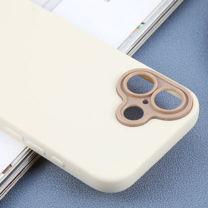 For iPhone 16 Plain Imitation Leather Back Cover Phone Case(White) - iPhone 16 Cases by buy2fix | Online Shopping UK | buy2fix