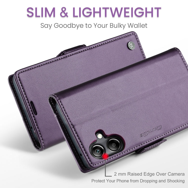 For Samsung Galaxy A06 CaseMe 023 Butterfly Buckle Litchi Texture RFID Anti-theft Leather Phone Case(Purple) - Galaxy Phone Cases by CaseMe | Online Shopping UK | buy2fix